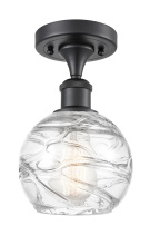 Innovations Lighting 516-1C-BK-G1213-6CL - Athens Deco Swirl - 1 Light - 6 inch - Matte Black - Semi-Flush Mount