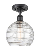 Innovations Lighting 516-1C-BK-G1213-8CL - Athens Deco Swirl - 1 Light - 8 inch - Matte Black - Semi-Flush Mount