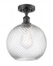 Innovations Lighting 516-1C-BK-G1214-10 - Large Twisted Swirl 1 Light Semi-Flush Mount