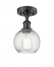 Innovations Lighting 516-1C-BK-G1214-6 - Small Twisted Swirl 1 Light Semi-Flush Mount part of the Ballston Collection