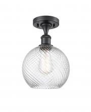 Innovations Lighting 516-1C-BK-G1214-8 - Twisted Swirl 1 Light Semi-Flush Mount part of the Ballston Collection