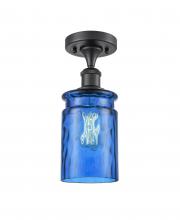 Innovations Lighting 516-1C-BK-G352-BL - Candor 1 Light Semi-Flush Mount