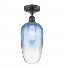 Innovations Lighting 516-1C-BK-G484-7SB - Brookhaven Flute - 1 Light - 7 inch - Matte Black - Semi-Flush Mount