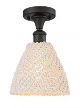 Innovations Lighting 516-1C-OB-NBD-75-NAT - Bristol Natural - 1 Light - 6 inch - Oil Rubbed Bronze - Semi-Flush Mount