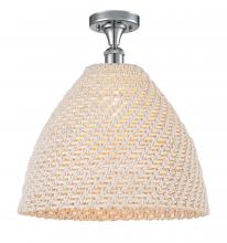 Innovations Lighting 516-1C-PC-NBD-16-NAT - Bristol Natural - 1 Light - 6 inch - Polished Chrome - Semi-Flush Mount