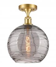 Innovations Lighting 516-1C-SG-G1213-10SM - Athens Deco Swirl - 1 Light - 10 inch - Satin Gold - Semi-Flush Mount