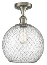 Innovations Lighting 516-1C-SN-G122-10CSN - Farmhouse Chicken Wire - 1 Light - 10 inch - Brushed Satin Nickel - Semi-Flush Mount