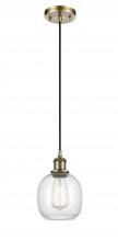 Innovations Lighting 516-1P-AB-G104 - Belfast - 1 Light - 6 inch - Antique Brass - Cord hung - Mini Pendant
