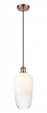 Innovations Lighting 516-1P-AC-G484-7OP - Brookhaven Flute - 1 Light - 7 inch - Antique Copper - Cord hung - Mini Pendant
