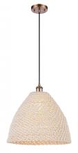 Innovations Lighting 516-1P-AC-NBD-16-NAT - Bristol Natural - 1 Light - 6 inch - Antique Copper - Cord hung - Mini Pendant