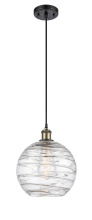 Innovations Lighting 516-1P-BAB-G1213-10CL - Athens Deco Swirl - 1 Light - 10 inch - Black Antique Brass - Cord hung - Mini Pendant
