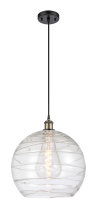 Innovations Lighting 516-1P-BAB-G1213-14CL - Athens Deco Swirl - 1 Light - 14 inch - Black Antique Brass - Cord hung - Mini Pendant