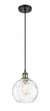 Innovations Lighting 516-1P-BAB-G1215-8-LED - Athens Water Glass - 1 Light - 8 inch - Black Antique Brass - Cord hung - Mini Pendant