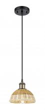 Innovations Lighting 516-1P-BAB-NBD2-75-NAT - Bristol Natural II - 1 Light - 8 inch - Black Antique Brass - Cord hung - Mini Pendant