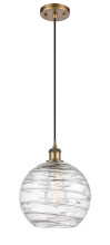 Innovations Lighting 516-1P-BB-G1213-10CL - Athens Deco Swirl - 1 Light - 10 inch - Brushed Brass - Cord hung - Mini Pendant