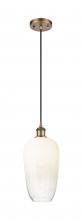 Innovations Lighting 516-1P-BB-G484-7OP - Brookhaven Flute - 1 Light - 7 inch - Brushed Brass - Cord hung - Mini Pendant