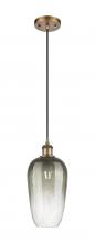 Innovations Lighting 516-1P-BB-G484-7SL - Brookhaven Flute - 1 Light - 7 inch - Brushed Brass - Cord hung - Mini Pendant
