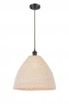 Innovations Lighting 516-1P-OB-NBD-16-NAT - Bristol Natural - 1 Light - 6 inch - Oil Rubbed Bronze - Cord hung - Mini Pendant