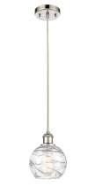 Innovations Lighting 516-1P-PN-G1213-6CL - Athens Deco Swirl - 1 Light - 6 inch - Polished Nickel - Cord hung - Mini Pendant