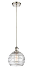 Innovations Lighting 516-1P-PN-G1213-8CL - Athens Deco Swirl - 1 Light - 8 inch - Polished Nickel - Cord hung - Mini Pendant