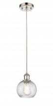 Innovations Lighting 516-1P-PN-G1214-6 - Small Twisted Swirl 1 Light Mini Pendant part of the Ballston Collection