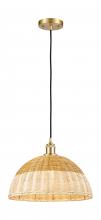 Innovations Lighting 516-1P-SG-NBD2-16-NAT - Bristol Natural II - 1 Light - 16 inch - Satin Gold - Cord hung - Mini Pendant