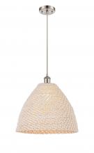 Innovations Lighting 516-1P-SN-NBD-16-NAT - Bristol Natural - 1 Light - 6 inch - Brushed Satin Nickel - Cord hung - Mini Pendant
