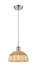 Innovations Lighting 516-1P-SN-NBD2-9-NAT - Bristol Natural II - 1 Light - 9 inch - Brushed Satin Nickel - Cord hung - Mini Pendant
