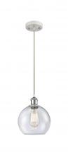 Innovations Lighting 516-1P-WPC-G124 - Athens - 1 Light - 8 inch - White Polished Chrome - Cord hung - Mini Pendant
