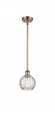 Innovations Lighting 516-1S-AC-G1215-6-LED - Athens Water Glass - 1 Light - 6 inch - Antique Copper - Mini Pendant
