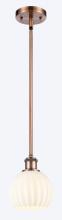 Innovations Lighting 516-1S-AC-G1217-6WV - White Venetian - 1 Light - 6 inch - Antique Copper - Mini Pendant
