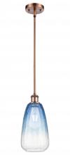 Innovations Lighting 516-1S-AC-G480-6SB - Brookhaven Almond - 1 Light - 6 inch - Antique Copper - Stem hung - Mini Pendant