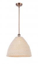 Innovations Lighting 516-1S-AC-NBD-16-NAT - Bristol Natural - 1 Light - 6 inch - Antique Copper - Mini Pendant