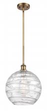  516-1S-BB-G1213-12 - Athens Deco Swirl - 1 Light - 12 inch - Brushed Brass - Mini Pendant