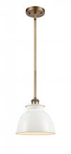 Innovations Lighting 516-1S-BB-M14-W - Adirondack - 1 Light - 8 inch - Brushed Brass - Mini Pendant