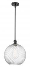 Innovations Lighting 516-1S-BK-G1214-12 - Athens Twisted Swirl - 1 Light - 12 inch - Matte Black - Mini Pendant