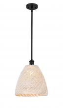 Innovations Lighting 516-1S-BK-NBD-12-NAT - Bristol Natural - 1 Light - 6 inch - Matte Black - Mini Pendant