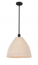 Innovations Lighting 516-1S-BK-NBD-16-NAT - Bristol Natural - 1 Light - 6 inch - Matte Black - Mini Pendant
