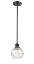 Innovations Lighting 516-1S-OB-G1213-6CL - Athens Deco Swirl - 1 Light - 6 inch - Oil Rubbed Bronze - Stem hung - Mini Pendant
