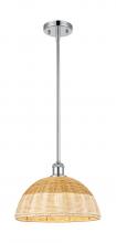 Innovations Lighting 516-1S-PC-NBD2-12-NAT - Bristol Natural II - 1 Light - 12 inch - Polished Chrome - Stem hung - Mini Pendant