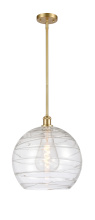 Innovations Lighting 516-1S-SG-G1213-14CL - Athens Deco Swirl - 1 Light - 14 inch - Satin Gold - Stem hung - Mini Pendant