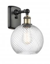 Innovations Lighting 516-1W-BAB-G1214-8 - Twisted Swirl 1 Light Sconce part of the Ballston Collection