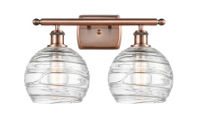 Innovations Lighting 516-2W-AC-G1213-8CL - Athens Deco Swirl - 2 Light - 18 inch - Antique Copper - Bath Vanity Light