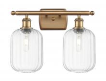 Innovations Lighting 516-2W-BB-G460-7CL - Preston Cylinder - 2 Light - 17 inch - Brushed Brass - Bath Vanity Light