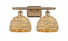 Innovations Lighting 516-2W-BB-RBD-8-NAT - Woven Rattan - 2 Light - 18 inch - Brushed Brass - Bath Vanity Light