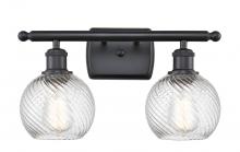Innovations Lighting 516-2W-BK-G1214-6 - Small Twisted Swirl 2 Light Bath Vanity Light part of the Ballston Collection