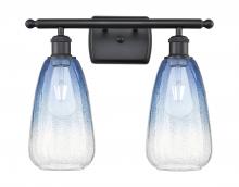 Innovations Lighting 516-2W-BK-G480-6SB - Brookhaven Almond - 2 Light - 16 inch - Matte Black - Bath Vanity Light
