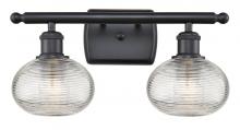 Innovations Lighting 516-2W-BK-G555-6CL - Ithaca - 2 Light - 16 inch - Matte Black - Bath Vanity Light