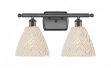 Innovations Lighting 516-2W-OB-NBD-75-NAT - Bristol Natural - 2 Light - 18 inch - Oil Rubbed Bronze - Bath Vanity Light