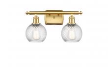 Innovations Lighting 516-2W-SG-G1214-6 - Small Twisted Swirl 2 Light Bath Vanity Light part of the Ballston Collection